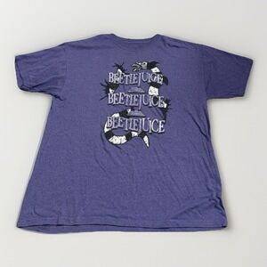 Beetlejuice Beetlejuice Beetlejuice Purple Size Large Graphic Logo T-Shirt